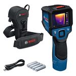 Bosch Professional Thermal Imaging Camera GTC 12V-450-13 (256 x 192 px Resolution, -20 °C to +450 °C, Dual Power Source, AA1 Battery Adapter, 4 x 1.5 V LR6 AA, Bag, USB-C Cable, Folding Box)