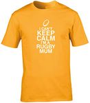 Hippowarehouse I Can't Keep Calm I'm a Rugby Mum Unisex Short Sleeve t-Shirt (Specific Size Guide in Description) Gold