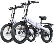 isinwheel U5 Electric Bike Adult 500W, 20" Folding Bikes, 20MPH Max Range 45+ Mile, 48V 374.4Wh Removable Battery, Weighs Only 48.5lbs, Suitable for Leisure Riding, UL 2849 Certified (2×White)