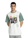 Puma Men's Printed Regular Fit T-Shirt (606947_Vapor Gray-Eucalyptus