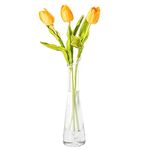 23cm Hand-Made Blown Art Bud Glass Vase Clear Glass Flower Vase Single Stem Vases Decorative Bud Vase Glass Vase Bottles Centerpiece for Wedding Home and Office Décor