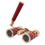 KIMISS Opera Glasses Binoculars, 3X25 Opera Binocular Telescope Theater Portable for Women Girls Children (Red)