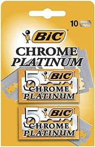 BIC Chrome Platinum double edge safety razor disposable single blades (blister pack of 10)