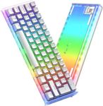 MAGIC-REFINER MK25 Wired 60% Mechanical Gaming Keyboard,Hot Swappable Outemu Red Switch,18 RGB Backlit Compact Keyboard Pudding Keycaps Driver/Software Supported for Windows PC Laptop Mac