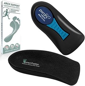 Correct-Position Orthotic Insoles: Plantar Fasciitis Relief | 3/4 Length | Arch Support for Overpronation & Flat Feet - Reduce Heel, Knee, & Back Pain | Men, Women, Kids Running | 1 Pair