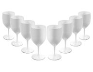 Unbreakable Reusable Polycarbonate Plastic Large White Wine Glasses Set (310ml to Rim Height 18.8cm, Max Diameter 8.1cm) Realistic Alternative to Glass -Made in UK-(8)