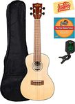 Kala KA-SSTU-C Solid Spruce Concert Travel Ukulele Bundle with Gig Bag, Tuner, Austin Bazaar Instructional DVD, and Polishing Cloth