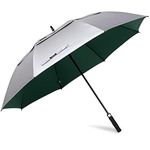 G4Free 68 Inch UV Protection Golf Umbrella Auto Open Vented Double Canopy Extra Large Windproof Umbrella Oversize Sun Umbrellas(Dark Green,68 Inch)