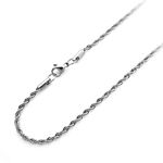 555Jewelry Stainless Steel Metal Unisex Women Men Classic Solid Hypoallergenic Braided Twisted Thin Singapore Rope Chain Link Lobster Claw Fashion Accessory Jewelry Necklace, Silver 22 Inch