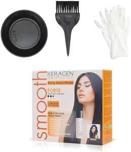 Keragen - Brazilian Keratin Hair Smoothing Treatment Express Home Kit - Blowout Straightening System, with 2 Oz Forte Treatment, 2 Oz Clarifying Shampoo and Aftercare Samples