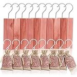 Homode Cedar Blocks for Clothes Storage, Cedar Sachets with Hanging Hooks, Set of 18, Aromatic Cedar Wood for Drawers and Closets, 10 Cedar Hangers and 8 Bags