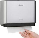 anydry 200-Sheet Wall-Mounted Paper Towel Dispenser, Fits Multi-Fold Towels up to 10x3.1 Inches, Perfect for Home & Business (Silver)
