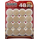Ahamo 48 PCS Silicone Chair Leg Floor Protectors - Anti-Slip Furniture Leg Caps (25mm x 4mm) | Noise-Reducing Buffer for Furniture Legs | Table/Chair Rubber Leg Caps (Beige)