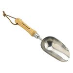 Kent & Stowe Stainless Steel Hand Potting Scoop, Compact Garden Scoop for Compost and Soil, Classic All Year Round Garden Tools Made from Stainless Steel and Ash Wood