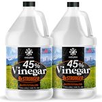Calyptus 45% Pure Super Concentrated Vinegar | Dilutes to 18 Gallons | 9x Power Concentrate Vinegar for Home & Commercial Purpose | 2 Full Gallons (Each 128 Fl Oz)