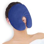 NEWGO Face Heating Mask for Sinus, Microwavable Heating Pad, Warm Cold Compress Sinus Pillow, Natural Reusable Relief for Dry Eyes, Migraines, Headache, Sinus Pressure and Relaxation (Blue)