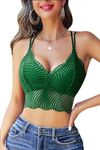 Avidlove Women's Lace Racerback Bralette Sexy Cami Crop Top Dark Green