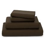 Cosy House Collection Luxury Bamboo Sheets - 4 Piece Bedding Set - Bamboo Viscose Blend - Soft, Breathable, Deep Pocket - 1 Duvet Cover, 1 Fitted Sheet, 2 Pillow Cases - Double, Chocolate