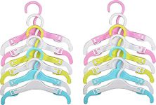 Koochie-Koo Telescopic Adjustable Extendable Anti Slip Plastic Hanger with Hooks for Kids Clothes Wardrobe Rack(Pack of 12, Multicolor)