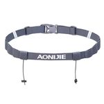 TRIWONDER Running Belt Race Belt Bib Holder Racing Number Belt with 6 Loops for Triathlon, Marathon, Running, Cycling (1, Grey)