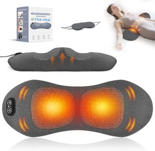 Sanivor 3 in 1 Lower Back Massager - Electric Lumbar for Office Chair Bed,Heated Lumbar Support Pillow Back Support Pillow for Lower Back Pain Relief