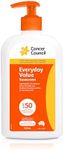 Cancer Council Everyday Value SP50+ Cancer Council Sunscreen Lotion 500ml - Water-Resistant, Non-Greasy Formula with Aloe Vera & Vitamin E, Suitable for Sensitive Skin, Supports Cancer Research