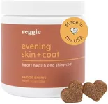 Reggie Evening Skin + Coat Supplements for Dogs | Relieves Itchy/Dry/Flaky Skin & Shedding | Made in The USA, Vet-Approved & Ideal for All Ages, Breeds, and Sizes - 60 Soft Chews