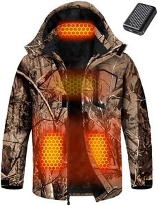 Wulcea Men Puffer Heated Jacket Graphene Electric Warming Coat Winter Youth Hunting Accessories Gear Insulated Clothes Deer Duck Camo Cold Weather Supplies Gear Necessities Items Thing Gadget Wear