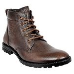 Allen Cooper Men's Brown Leather High Ankle Boots (8)