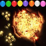 Aogist 100 Pcs Warm White LED Balloon Light, Round LED Flash Ball Lamp for Paper Lantern Balloon, Indoor Outdoor Party Event Fun Birthday Party Wedding Decoration Supplies