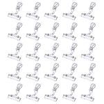 25 Pcs Plastic Merchandise Sign Clip,Clear Rotatable Pop Clip Sign Holder Stand,Swivel Price Clips Clothing Rack Signs, Double Display Clips for Retail, Baskets, Cards