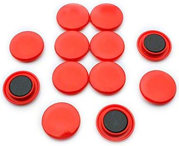 Grandes Imanes de Oficina de Planificación Roja para Refrigerador, Pizarra, Tablero de Anuncios, Archivador - 40mm de Diámetro x 8mm de Alto - Paquete de 12