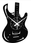 Vinyl Wall Clock Vintage Handmade Decor Home Office Guitar Bass Rock Metal Punk Music