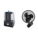 RAM 09-435-400 5 Litre Tank Ultrasonic Humidifier - Black & 08-355-273 150mm 6-inch 15w Clip-on Fan Black