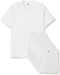 Fruit of the Loom Original T. T-Shirt, Blanc, M (Lot de 10) Homme