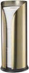 Navaris Toilet Roll Holder, Stainless Steel - Free Standing Storage Box for Up to 3 Loo Paper Rolls - Toilet-Roll Holders for Bathroom Organisation - Minimalist Design, Matte Gold