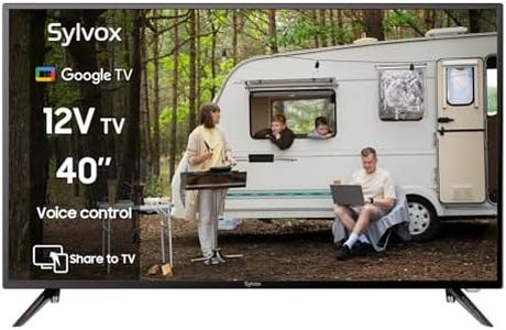 SYLVOX 40" 12V TV for RV, 12-24V DC/110V AC Powered Smart Television, 1080P FHD Google TV with Voice Assistant, WiFi Bluetooth, for Camper Truck Marine & Home
