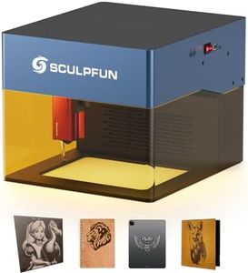 SCULPFUN iCube Graveur laser 3W, point laser 0,02 mm, vitesse de gravure 10 000 mm/min, machine de gravure laser avec filtre à fumée, connexion application, carte mère 32 bits