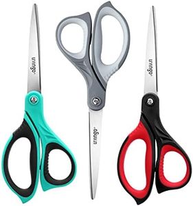 LIVINGO 8.5" Scissors All Purpose, 3 Pack Ultra Sharp Blade Shears, Professional Ergonomic Comfort Grip Scissors for Office School Home Supplies Fabric Sewing DIY Cutting General Use