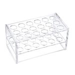 uxcell Test Tube Rack Holder Lab Stand Acrylic 18-Well 17mm Diameter Clear for 10ml,15ml Tube