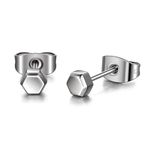 TGNEL Pure Titanium Earrings Studs Nickel-Free Hypoallergenic Earrings for Sensitive Ears, Dainty Hexagon/Triangle/Square/Rectangle Geometric Stud Earrings for Women Men, Titanium, No Gemstone