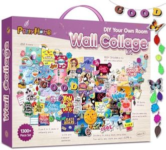 PERRYHOME 1300+pcs Wall Collage Kit for Teen Girls, Wall Decor for Bedroom Aesthetic Décor Teenage Arts Craft Stuff Set Room Decor for Teens Christmas Birthday Gifts for 8-12-15 Year Old Teenage Girls