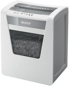 Leitz IQ Office P5 Micro Cut Paper Shredder, Shreds 11-10 Sheets (70-80 gsm), 23L Bin, White, 80021000