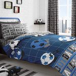 Bedlam Set, Cotton, Blue, Single, W135cm x L200cm (Duvet Cover), W50cm x L75cm (Pillow Case) (52% Polyester / 48% Cotton)