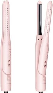 Wavytalk 0.65" Pencil Flat Iron, Cool Curl Pencil, Small Airflow Styler and Straightener for Short Hair, Pixie Cut and Edges, Tiny Hair Straightener with 360º Cool Airflow for Long-Lasting Hold, Pink