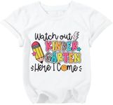 UNIQUEONE Watch Out Kindergarten Shirt for Boys Girls First Day of Preschool Tshirt Little Kids 2025 Back to School Gift Tee B-White