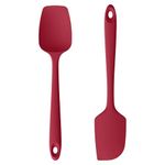 U-Taste Silicone Spatula Set of 2: 315℃ Heat Resistant Flexible Seamless Rubber Spoon Spatula, Baking Cooking Kitchen Utensil with Nylon Core for Nonstick Cookware Mixing Stirring Scraping (Red)