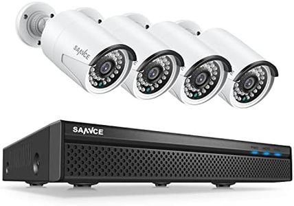 SANNCE 4 canaux Kit de surveillance Système de sécurité 5MP Kit caméra vidéo surveillance 4 canaux IP66 Système NVR Vision Nocturne pour Sécurité familiale sans disque dur