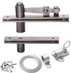 TamBee Hidden Bookcase Hinges Pivot Door Hinge with Lock Hidden Door Hinges for Secret Door 304 Stainless Steel with Spring Latch Lock and Cable