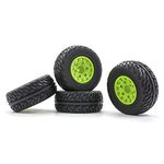 GoolRC Outer Diameter 4.33 inch / 110mm RC Car Rubber Tires Set with Hex Wheel Rims 12MM 14MM 17MM for TRX HSP Tamiya HPI Off-Road Vehicle Short Truck RC Car Wheels